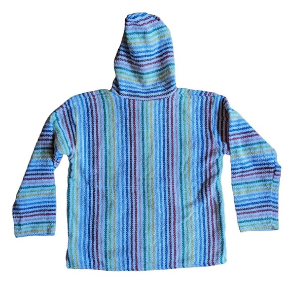 Textiles Frank's Adult Medium Baja Hoodie Made In Mexico Colorful Rainbow Woven - Picture 2 of 7